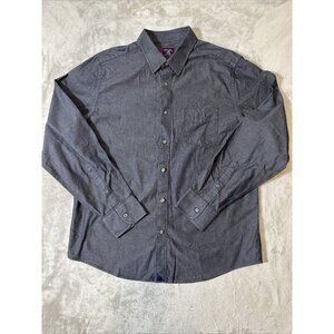 Men’s Untuckit Button Up Shirt 100% Cotton Blue Size Large